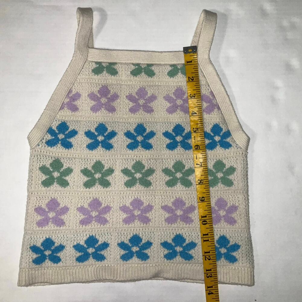 American Eagle Women M‎ Top Whimsy Festival Floral Indie Boho Hippie Pastel Mod - Picture 3 of 6